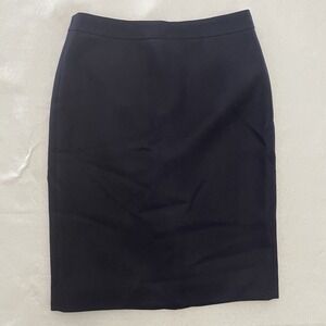 NWT J.Crew No. 2 Pencil Skirt Women Size 6 Navy 100% Wool Lined Career Office